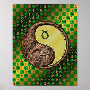 Taurus und Metallpferd Poster