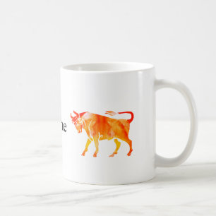 Taurus Wasserfarbe Kunst Kaffeetasse