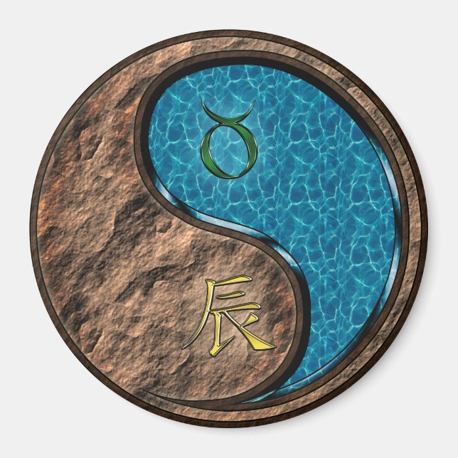 Taurus & Water Dragon Magnet (Vorne)