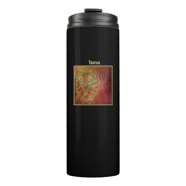 Taurus Zodiac Astrologie Design Horoskop Thermosbecher (Vorderseite)