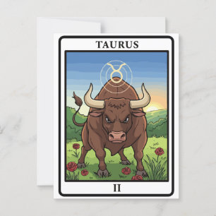 Taurus Zodiac Astrologie Illustration Postkarte