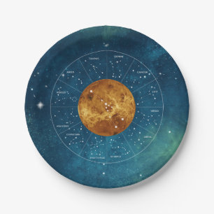 Taurus Zodiac Astrologisches Zeichen - Planet Venu Pappteller