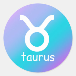 Taurus Zodiac Astrology Star Signing Blue Lila Runder Aufkleber