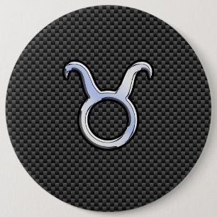 Taurus Zodiac auf Holzkohlefaser Print Button