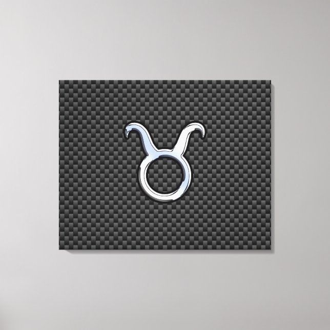 Taurus Zodiac auf Holzkohlefaser Print Leinwanddruck (Vorderseite)