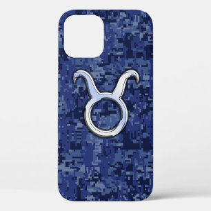 Taurus Zodiac auf Navy Blue Digital Camouflage title_seo2