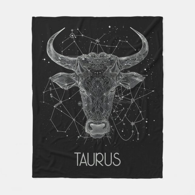 Taurus Zodiac Constellation Fleece Blanket (Vorderseite)