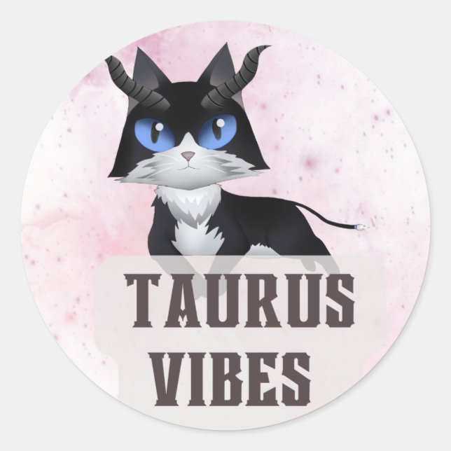 Taurus Zodiac Decal für Astrologie Liebhaber Runder Aufkleber (Vorderseite)