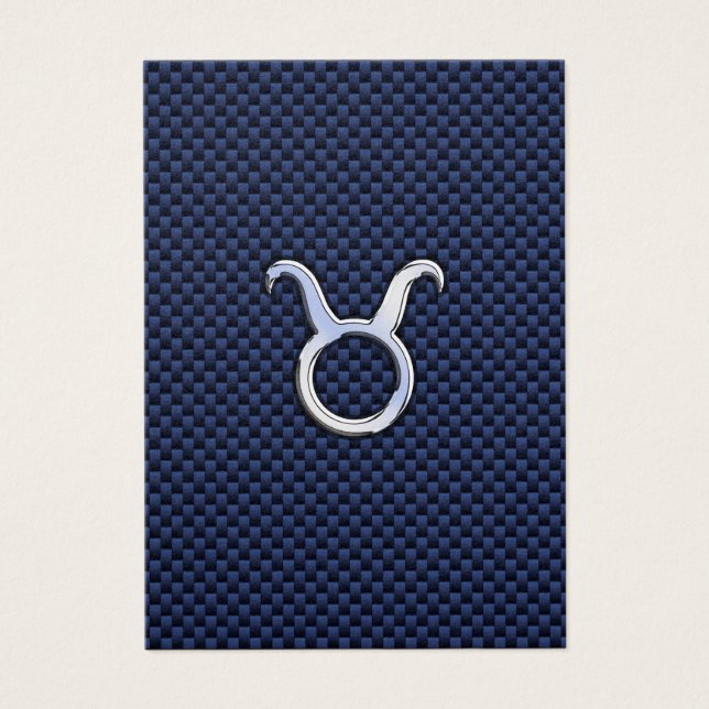 Taurus Zodiac Decor Navy Blue Carbon Fibre Print (Vorderseite)