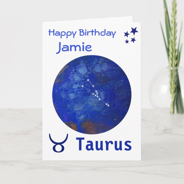 Taurus zodiac Geburtstagskarte Karte (Vorderseite)