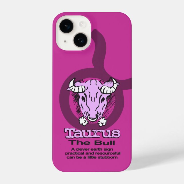 Taurus zodiac Girls rosafarbenes Holz iPhone 14 Hülle (Rückseite)