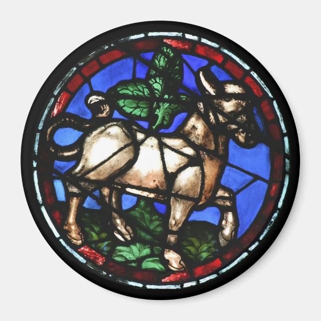Taurus Zodiac Glass Notre-Dame de Paris M1 Magnet (Vorne)