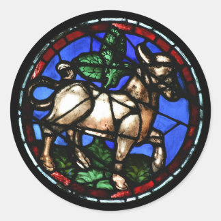 Taurus Zodiac Glass Notre-Dame de Paris RS Runder Aufkleber