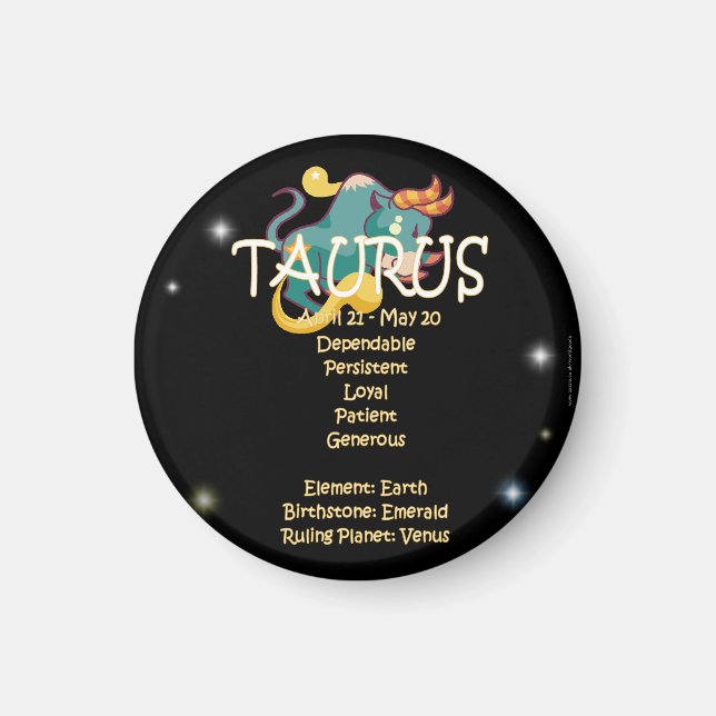 Taurus zodiac magnet (Vorne)