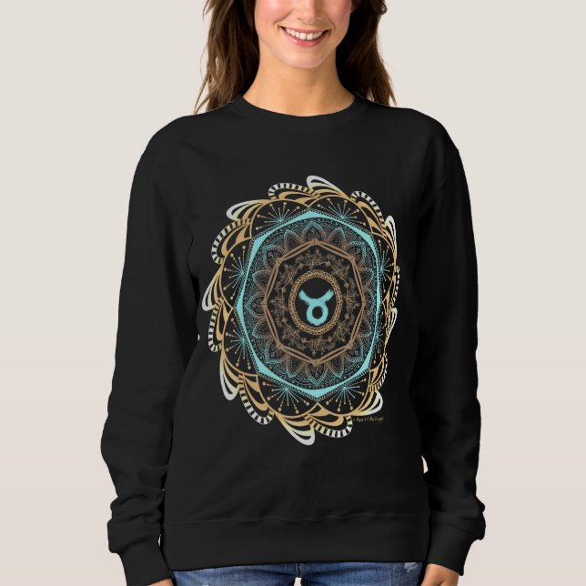 Taurus Zodiac Mandala Sweatshirt (Vorderseite)