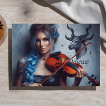 Taurus Zodiac Musician Violin Decoupage