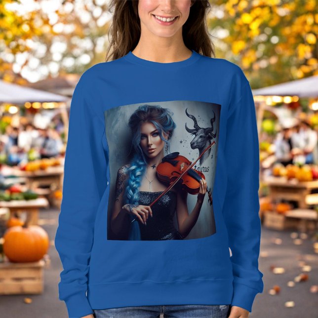 Taurus Zodiac Musician Violin Sweatshirt (Von Creator hochgeladen)