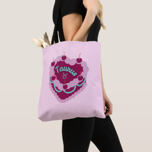 Taurus Zodiac Pastel Heart Birthday Cake Tasche