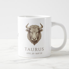 Taurus Zodiac Personalized Name & Birth Date Jumbo-Tasse