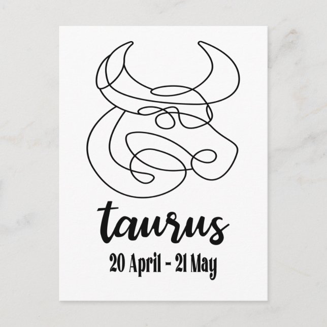 Taurus, Zodiac Postkarte (Vorderseite)
