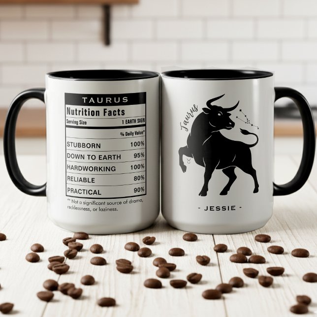 Taurus Zodiac Sign Astrology Nutrition Facts Tasse (Taurus Zodiac Sign Astrology Nutrition Facts Mug
)