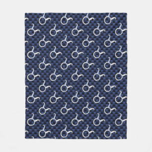 Taurus Zodiac Sign auf Navy Blue Carbon Fibre Styl Fleecedecke