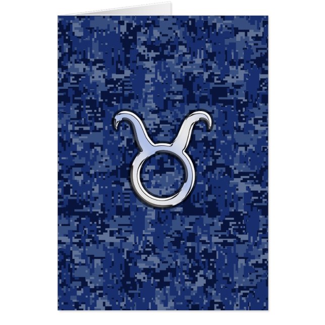 Taurus Zodiac Sign auf Navy Blue Digital Camouflag (Vorne)