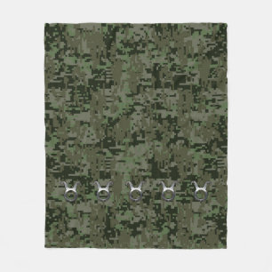 Taurus Zodiac Sign auf Woodland Digital Camouflage Fleecedecke