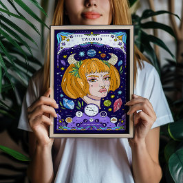 Taurus Zodiac Sign BluePoster - Elegant und Earthy Poster
