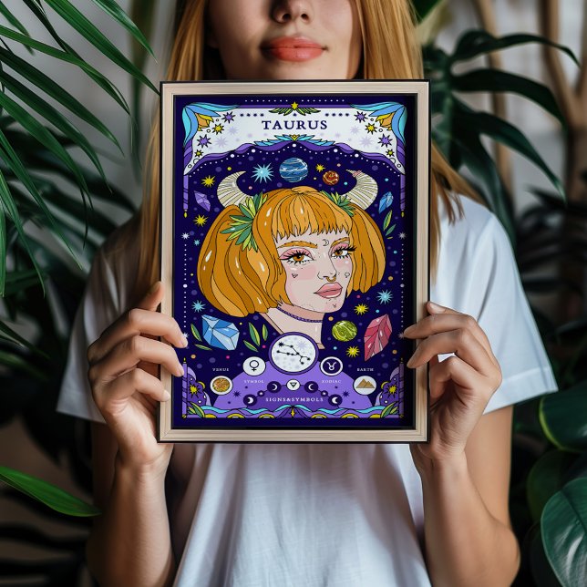 Taurus Zodiac Sign BluePoster - Elegant und Earthy Poster (Von Creator hochgeladen)