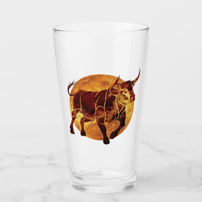 Taurus Zodiac Sign Glas (Vorderseite)