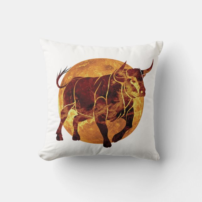 Taurus Zodiac Sign Kissen (Vorderseite)