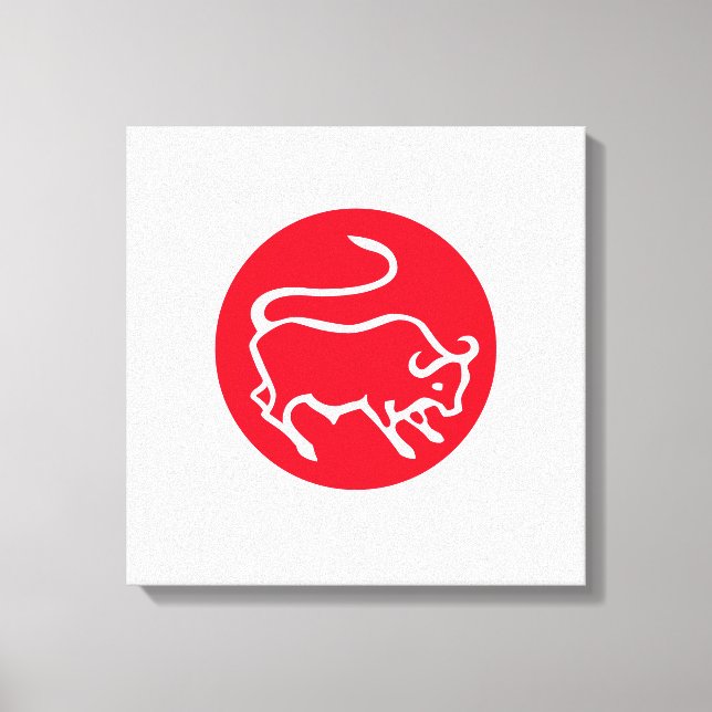 Taurus Zodiac Sign Modernes, Minimalistisches Schl Leinwanddruck (Vorderseite)