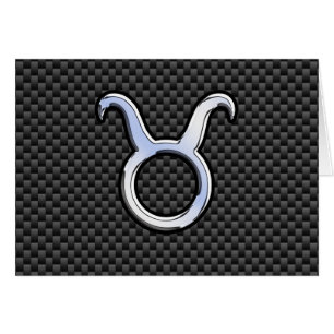 Taurus Zodiac Sign on Black Carbon Fibre Print