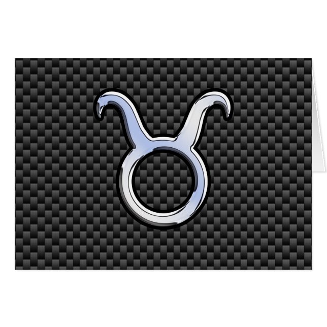 Taurus Zodiac Sign on Black Carbon Fibre Print (Devant horizontal)