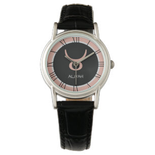 Taurus Zodiac Sign Rose Pink Grau Individuelle Nam Armbanduhr