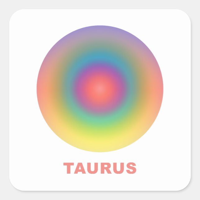 Taurus Zodiac Sign Stylish Gradient Quadratischer Aufkleber (Vorderseite)