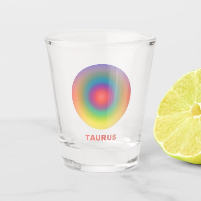Taurus Zodiac Sign Stylish Gradient Schnapsglas (Vorderseite)