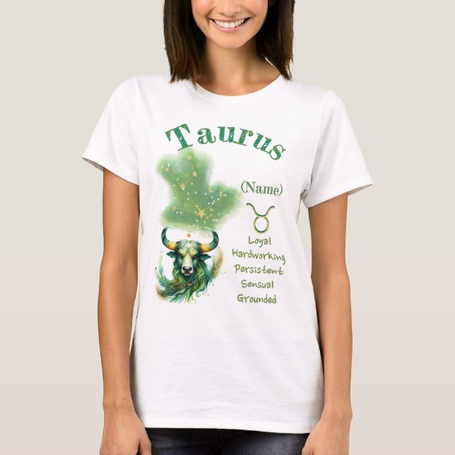 Taurus Zodiac Sign T-Shirt (Vorderseite)