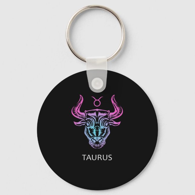 Taurus Zodiac Sign The Bull Design Birthday Gift Schlüsselanhänger (Vorderseite)