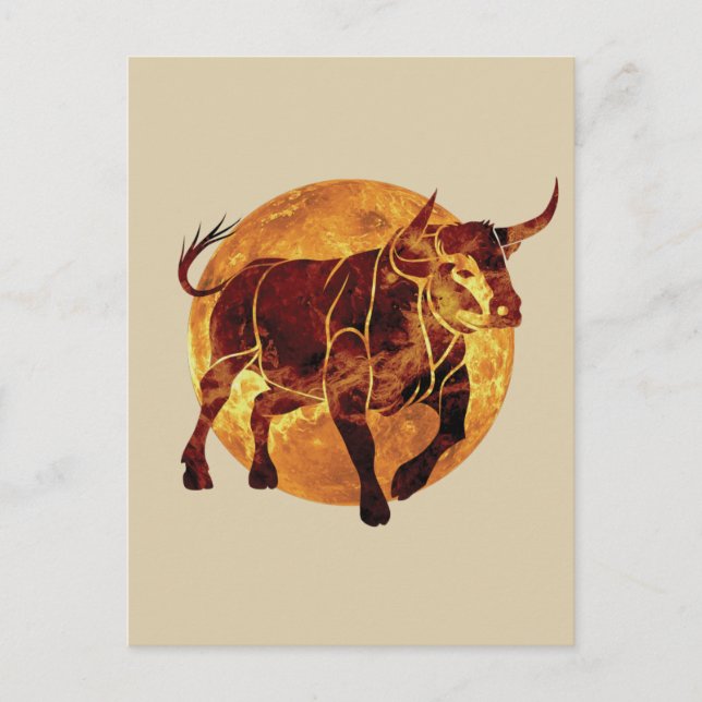 Taurus Zodiac Sign Throw Postkarte (Vorderseite)