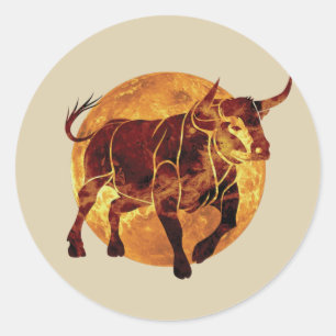 Taurus Zodiac Sign Throw Runder Aufkleber