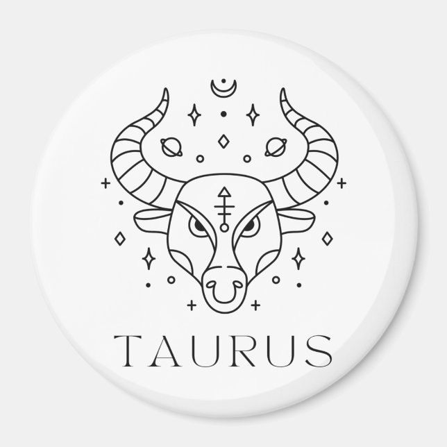 Taurus Zodiac Signatur Astrologie Magnet (Vorne)