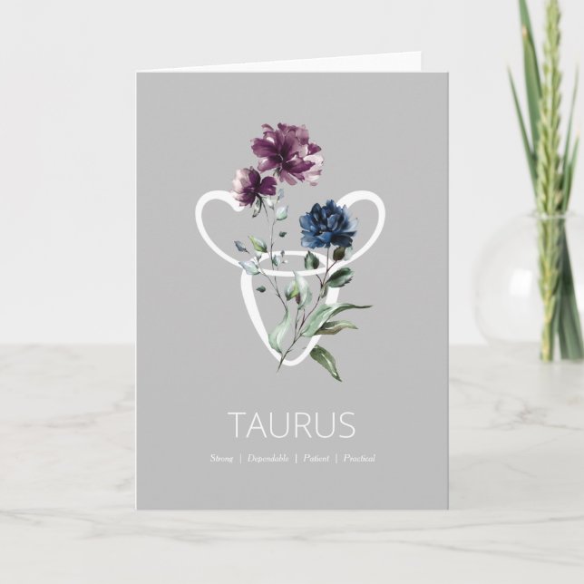 Taurus Zodiac Star Sign Birthday Card Karte (Vorderseite)