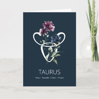 Taurus Zodiac Star Sign Birthday Card Karte