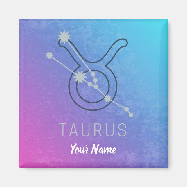 Taurus Zodiac Star Sign Wassercolor Horoskop Magnet (Vorne)