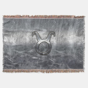 Taurus Zodiac Symbol in Grunge Beändigter Stil Decke