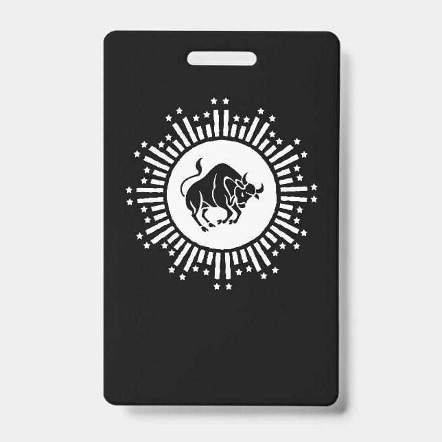 Taurus Zodiac Symbol mit keltischer Sternexplosion Ausweis (Vorderseite)