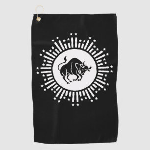 Taurus Zodiac Symbol mit keltischer Sternexplosion Golfhandtuch