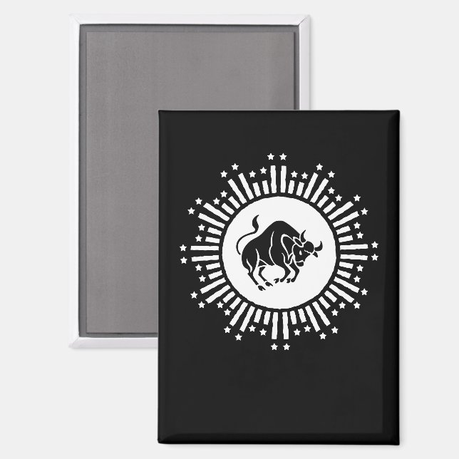 Taurus Zodiac Symbol mit keltischer Sternexplosion Magnet (Vorderseite/Rückseite)